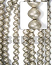 3 Beads Strands of natural white silver coated