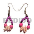 Cebu Island Dangling 2-3mm Pink Coco Cebu Shell Earrings Philippines Natural Handmade Products