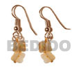 Cebu Island Dangling Golden Hammer Shell Cebu Shell Earrings Philippines Natural Handmade Products