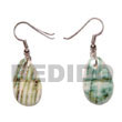Cebu Island Dangling Oval Green Shell Cebu Shell Earrings Philippines Natural Handmade Products