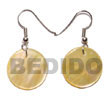 Cebu Island Dangling 35mm Round Mother Cebu Shell Earrings Philippines Natural Handmade Products