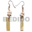 Cebu Island Dangling 35mmx7mm Mother Of Cebu Shell Earrings Philippines Natural Handmade Products