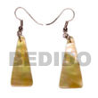 Cebu Island Dangling Tall Pyramid Mother Cebu Shell Earrings Philippines Natural Handmade Products