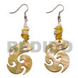 Cebu Island Dangling Celtic Mother Of Cebu Shell Earrings Philippines Natural Handmade Products