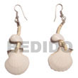 Cebu Island Dangling White Piktin Moonshell Cebu Shell Earrings Philippines Natural Handmade Products