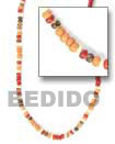 Multi-color coco and shell necklace