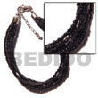 Cebu Island 6 Rows Black Multi Glass Beads Bracelets Philippines Natural Handmade Products