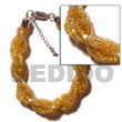 Cebu Island 12 Rows Yellow Gold Glass Beads Bracelets Philippines Natural Handmade Products