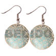 Cebu Island 35mm Round Hammer Shell Hand Painted Earrings Philippines Natural Handmade Products