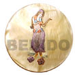 Cebu Island Round 40mm Mother Of Hand Painted Pendant Philippines Natural Handmade Products