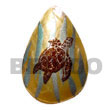 Cebu Island Teardrop 45mm Mother Of Hand Painted Pendant Philippines Natural Handmade Products