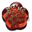 Natural SCALLOP 35MM TRANSPARENT RED RESIN W/ HANDPAINTED DESIGN - FLORAL / EMBOSSED Maki-e Japanese Art Of Painting Makie Hand Painted Pendant Wooden Accessory Shell Products Cebu Crafts Cebu Jewelry Products