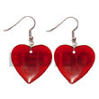 Cebu Island 35mm Heart Red Horn Horn Earrings Philippines Natural Handmade Products