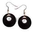 Cebu Island 40mm Round Black Horn Horn Earrings Philippines Natural Handmade Products