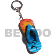 Natural 60mmx27mm Colorful Beach Slippers Keychain Keychain Wooden Accessory Shell Products Cebu Crafts Cebu Jewelry Products