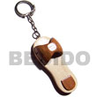 Natural 65mmx28mm Polished Wooden Beach Sandals Keychain W/ Strings  Keychain Wooden Accessory Shell Products Cebu Crafts Cebu Jewelry Products