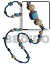Cebu Island Long Bohemian Necklace Blue Long Bohemian Necklace Philippines Natural Handmade Products