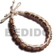 Mahogany Cylinder Beads in Macrame Beige Wax