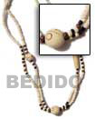 Cebu Island 2-3 Coco Pokalet Bleach Multi-Row Necklace Philippines Natural Handmade Products
