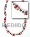 Cebu Island Coco Pokalet Red Black Natural Combination Necklace Philippines Natural Handmade Products