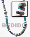 Cebu Island 4-5 Coco Pukalet Blue Natural Combination Necklace Philippines Natural Handmade Products