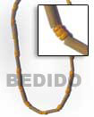 Cebu Island Bamboo Tube Bright Yellow Natural Combination Necklace Philippines Natural Handmade Products
