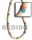 Cebu Island 8mm Coco Heishe Bleached Natural Combination Necklace Philippines Natural Handmade Products