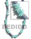 Cebu Island Pastel Blue Wood Tube Pastel Wood Necklace Philippines Natural Handmade Products