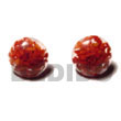 Cebu Island Red C. Button Earrings Resin Earrings Philippines Natural Handmade Products