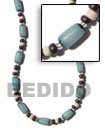 Cebu Island Turqoise Blue Buri Tube Seed Necklace Philippines Natural Handmade Products