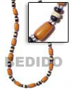 Cebu Island Buri Orange Tube 4-5 Seed Necklace Philippines Natural Handmade Products
