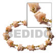 Cebu Island Pink Rose In Gold Shell Bracelets Philippines Natural Handmade Products