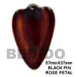 Cebu Island 57mmx37mm Black Pin Rose Shell Pendant Philippines Natural Handmade Products