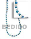 Cebu Island 4-5mm Coco Pukalet Blue Two Tone Necklace Philippines Natural Handmade Products