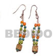 Cebu Island Dangling Mahogany 2-3mm Coco Wooden Earrings Philippines Natural Handmade Products
