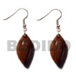 Cebu Island Dangling 35mmx30mm Bayong Wood Wooden Earrings Philippines Natural Handmade Products