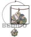 Choker Hoops Necklace with Shell Pendants