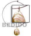 Choker Hoops Necklace with Shell Pendants