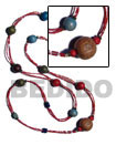 Long Bohemian Necklace Coco and Shell Beads