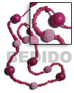Long Bohemian Necklace Coco and Shell Beads