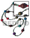 Long Bohemian Necklace Coco and Shell Beads