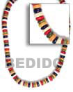 Multi-color coco and shell necklace