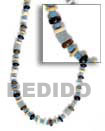 Multi-color coco and shell necklace