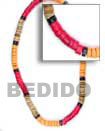 Multi-color coco and shell necklace