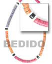 Multi-color coco and shell necklace