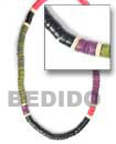 Multi-color coco and shell necklace