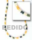 Multi-color coco and shell necklace