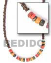 Multi-color coco and shell necklace