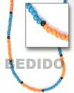 Multi-color coco and shell necklace