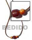 Black Leather Thong Cord Necklace with Shell Bone